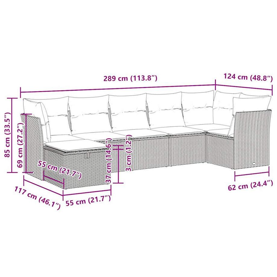VidaXL Gartensofa set poly-rattan  