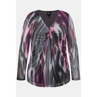 Ulla Popken  Maglia a doppio strato in mesh con scollo a V e maniche lunghe 