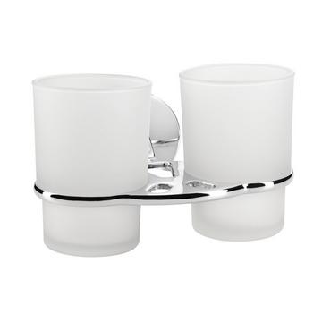 Porte-verre double Roma chromé