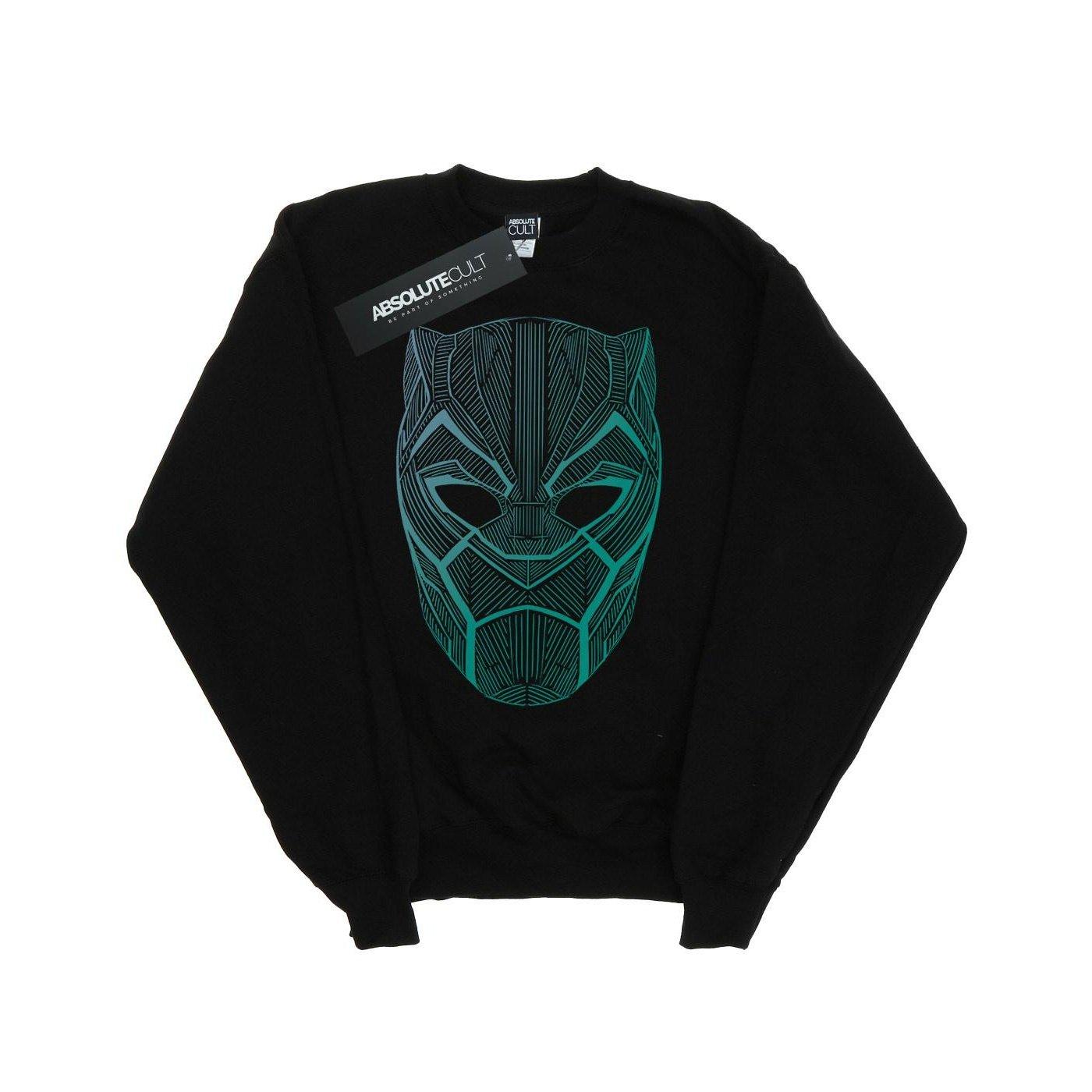 Image of Black Panther Tribal Mask Sweatshirt Unisex Schwarz 152-158