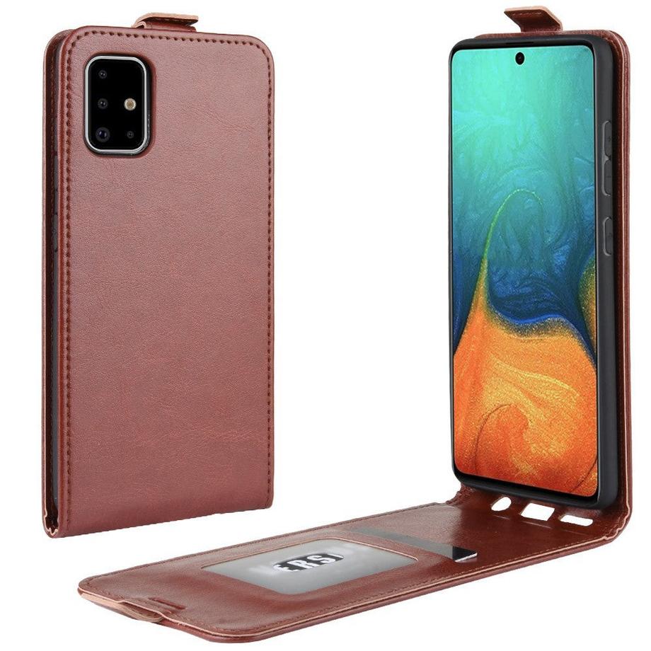 Cover-Discount  Galaxy A71 - Klassisches Leder Flip Case Vertikal 