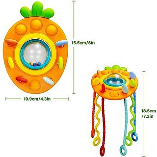 Activity-board  Sensorische Baby-Spielzeug, Silikon ziehen Schnur Motor Aktivität Spielzeug, ziehen Schnur Spielzeug Ball Rassel Kinderwagen Spielzeug für Baby 