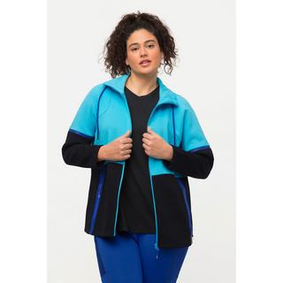 Ulla Popken  Sweatjacke, zweifarbig, Stehkragen, Reißverschlusstaschen 