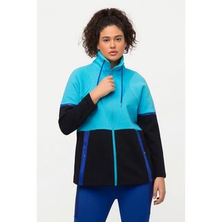 Ulla Popken  Sweatjacke, zweifarbig, Stehkragen, Reißverschlusstaschen 