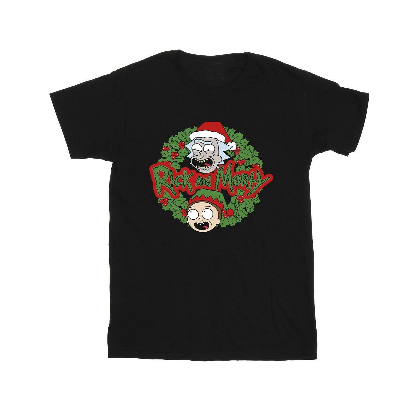 Image of Christmas Wreath Tshirt Herren Schwarz M