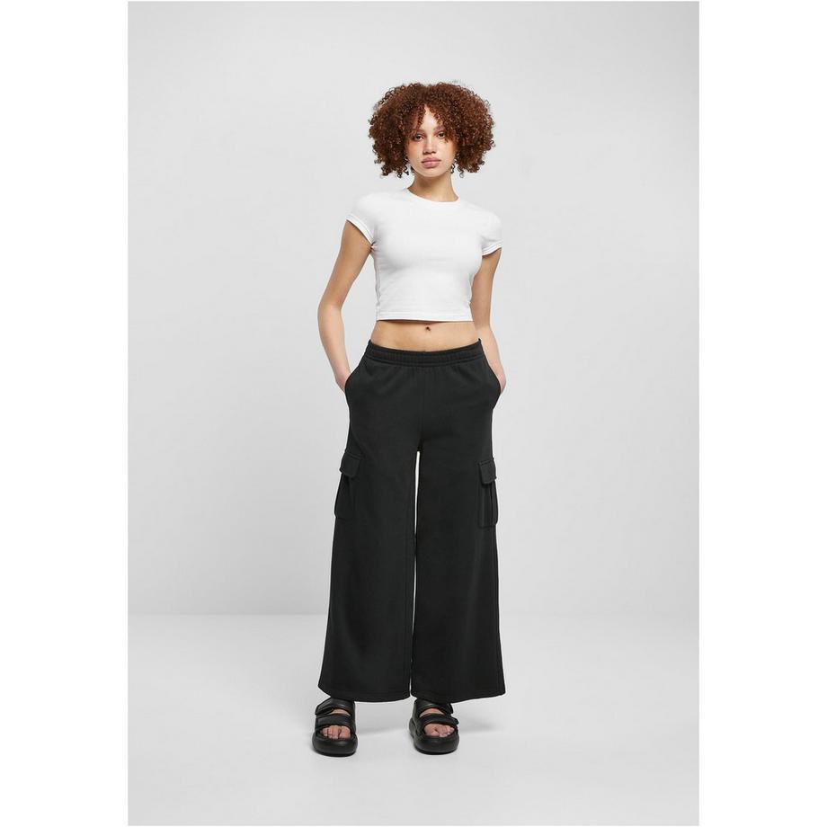 URBAN CLASSICS Terry High Waist Wide Leg Cargo Pantalon  