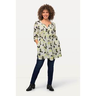 Ulla Popken Tunica Lunga con Cintura da Annodare e Scollo a Tunica  