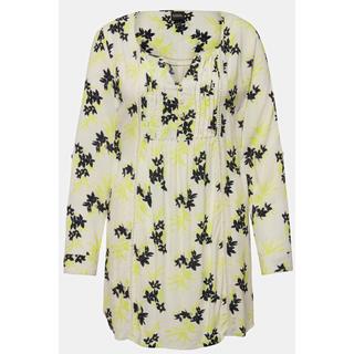 Ulla Popken Tunica Lunga con Cintura da Annodare e Scollo a Tunica  