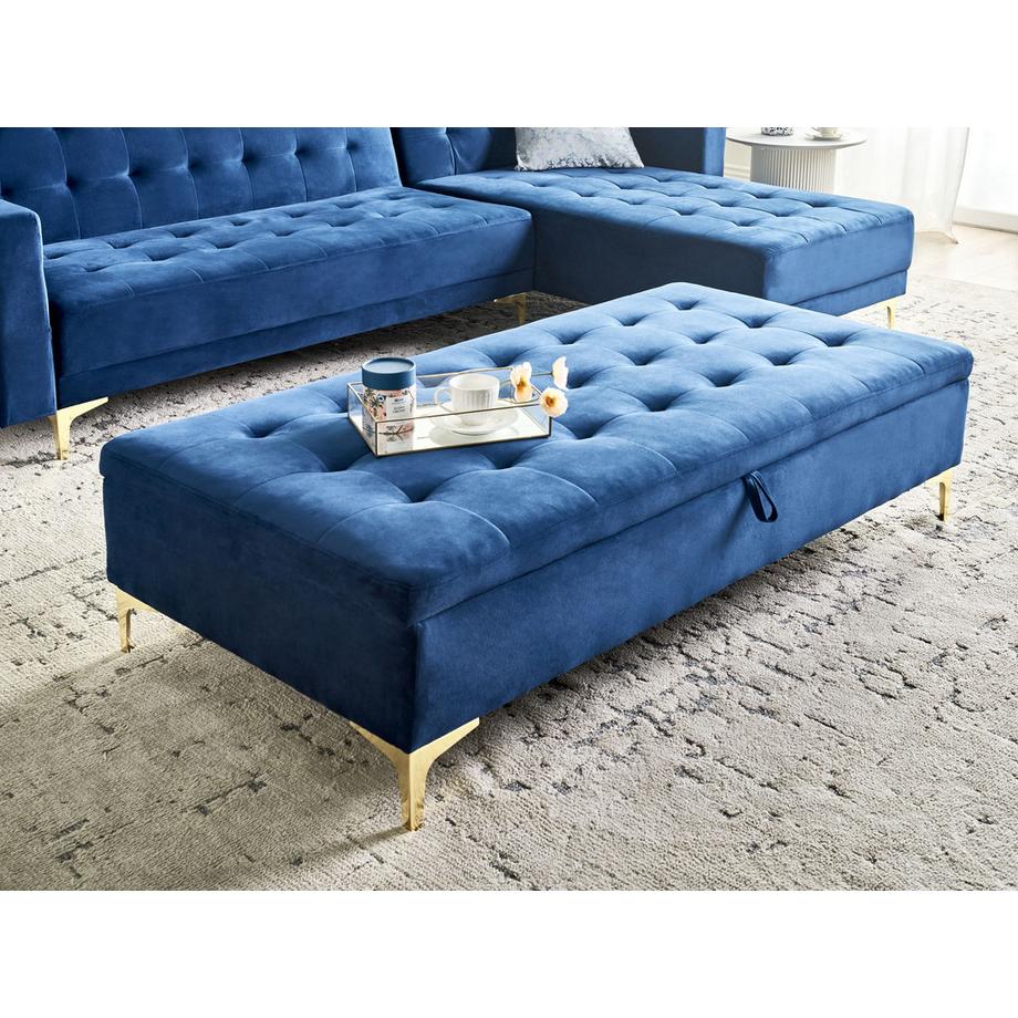 Beliani Pouf de rangement en Velours Moderne ABERDEEN  