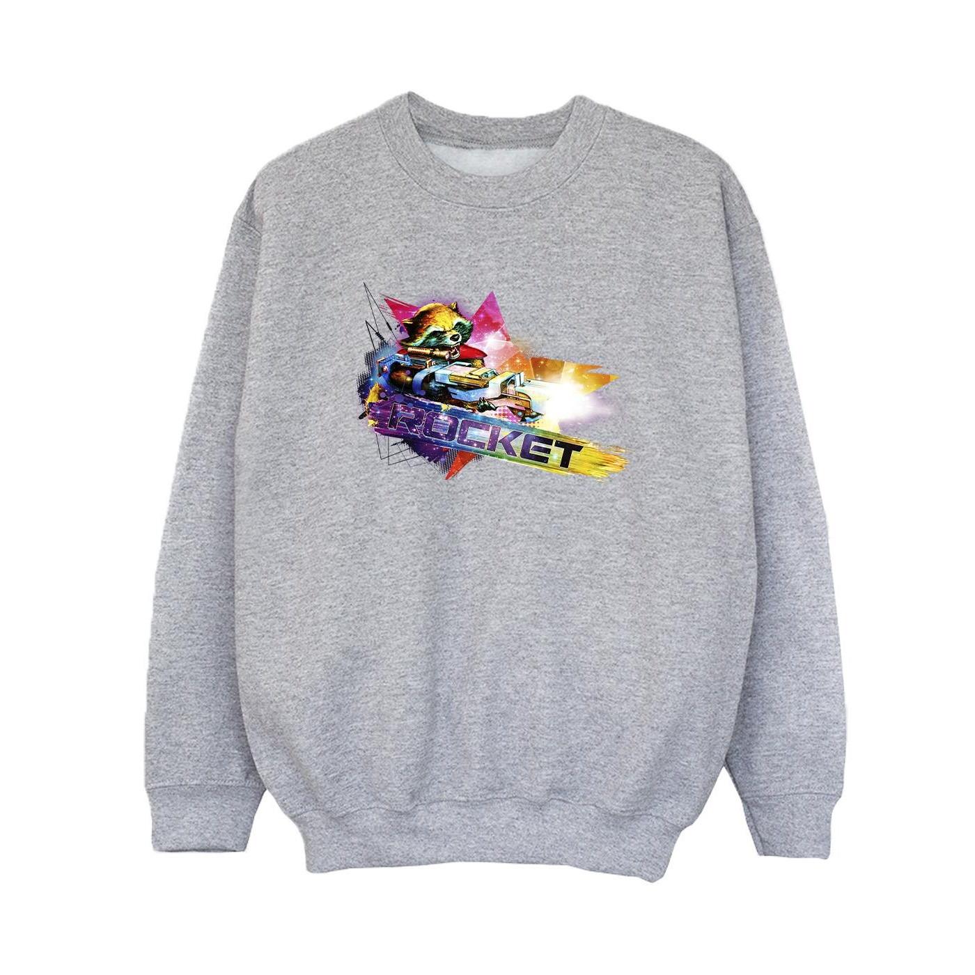 Image of Guardians Of The Galaxy Abstract Rocket Raccoon Sweatshirt Jungen Grau 116