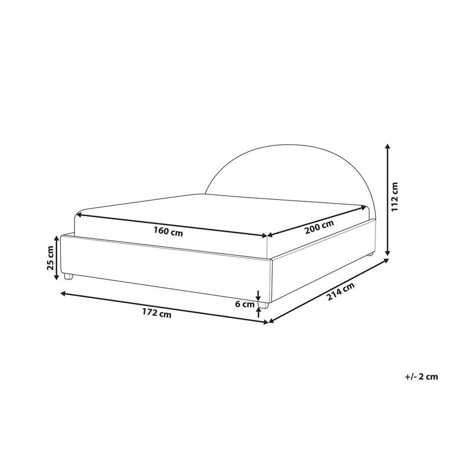 Beliani Letto en Bouclé Retrò VAUCLUSE  