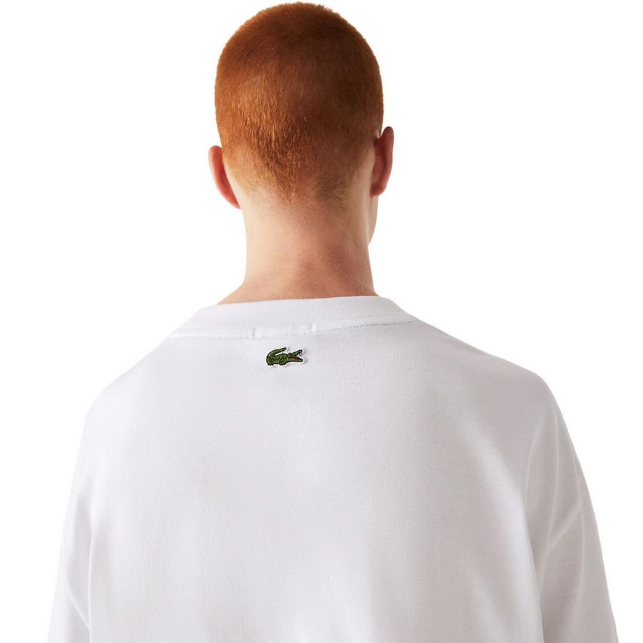 LACOSTE T-Shirt Lose Passform mit Besticktem Logo  