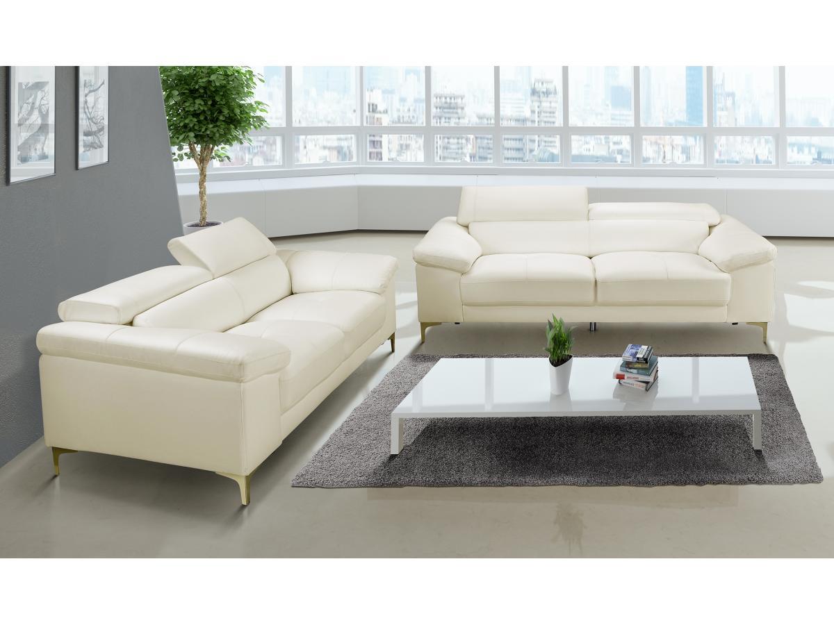 Vente-unique Ledersofa 3Sitzer SOLANGE  