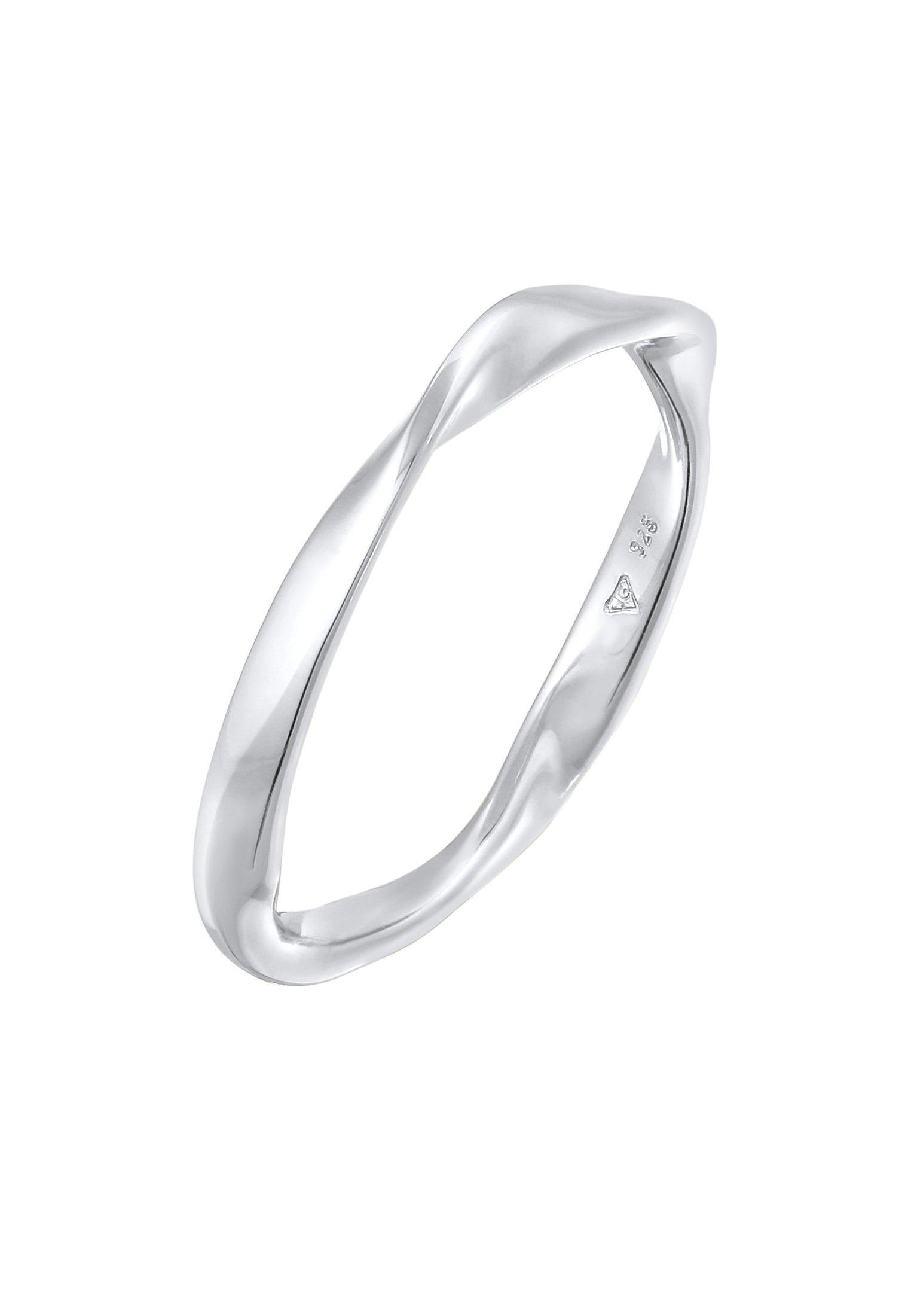 Image of Ring Bandring Gedreht Stapelring Basic 925 Silber Damen Silber 58mm