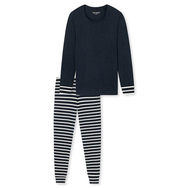 Schiesser  Essentials Stripes - Schlafanzug Langarm 