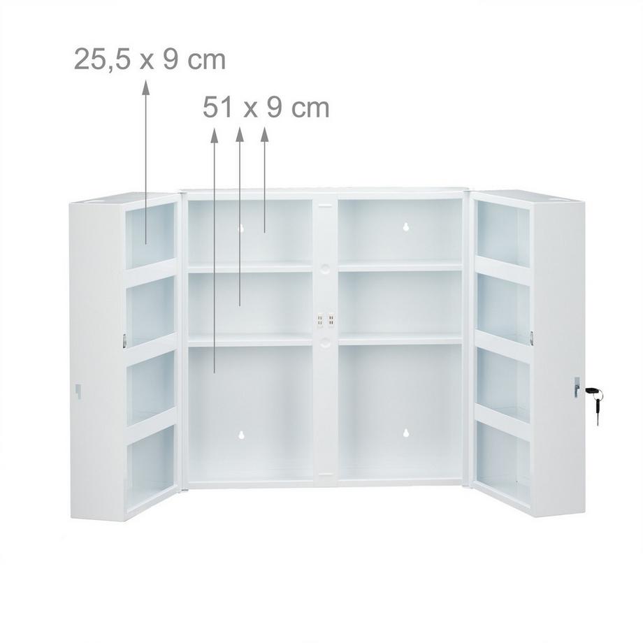 B2X Medikamentenschrank XXL in Weiß  
