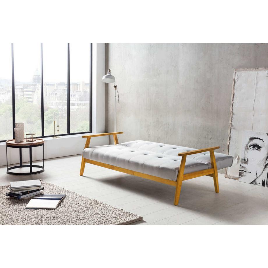 mutoni Canapé-lit 190x85x81cm gris clair Tissu  