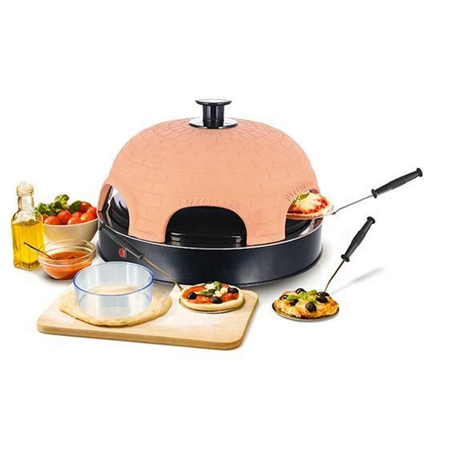 EMERIO Emerio PO-115984 Pizzamacher/Ofen 6 Pizza/Pizzen 1200 W Schwarz, Orange  