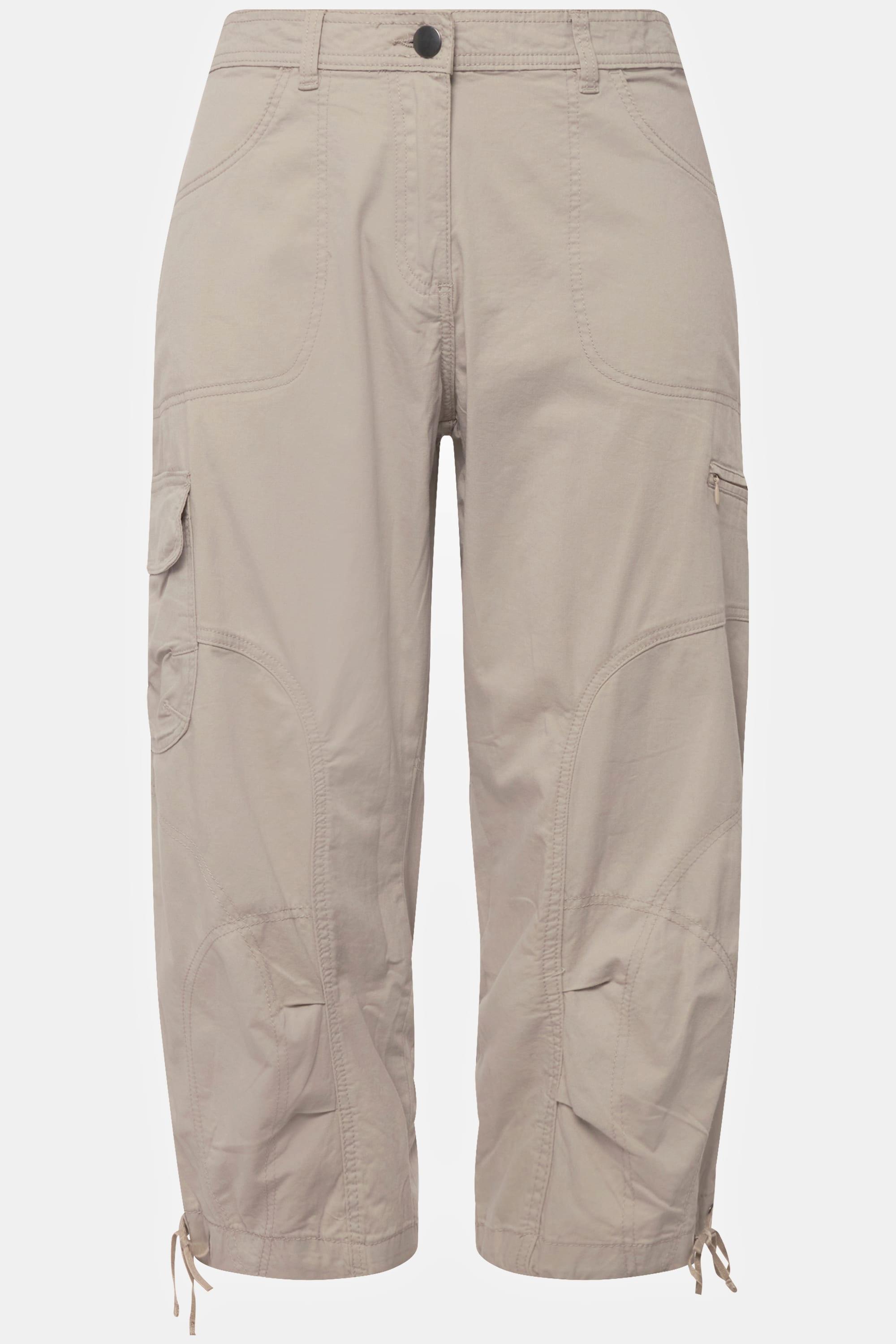 Ulla Popken  Pantaloni cargo a 7/8 con cintura comoda 