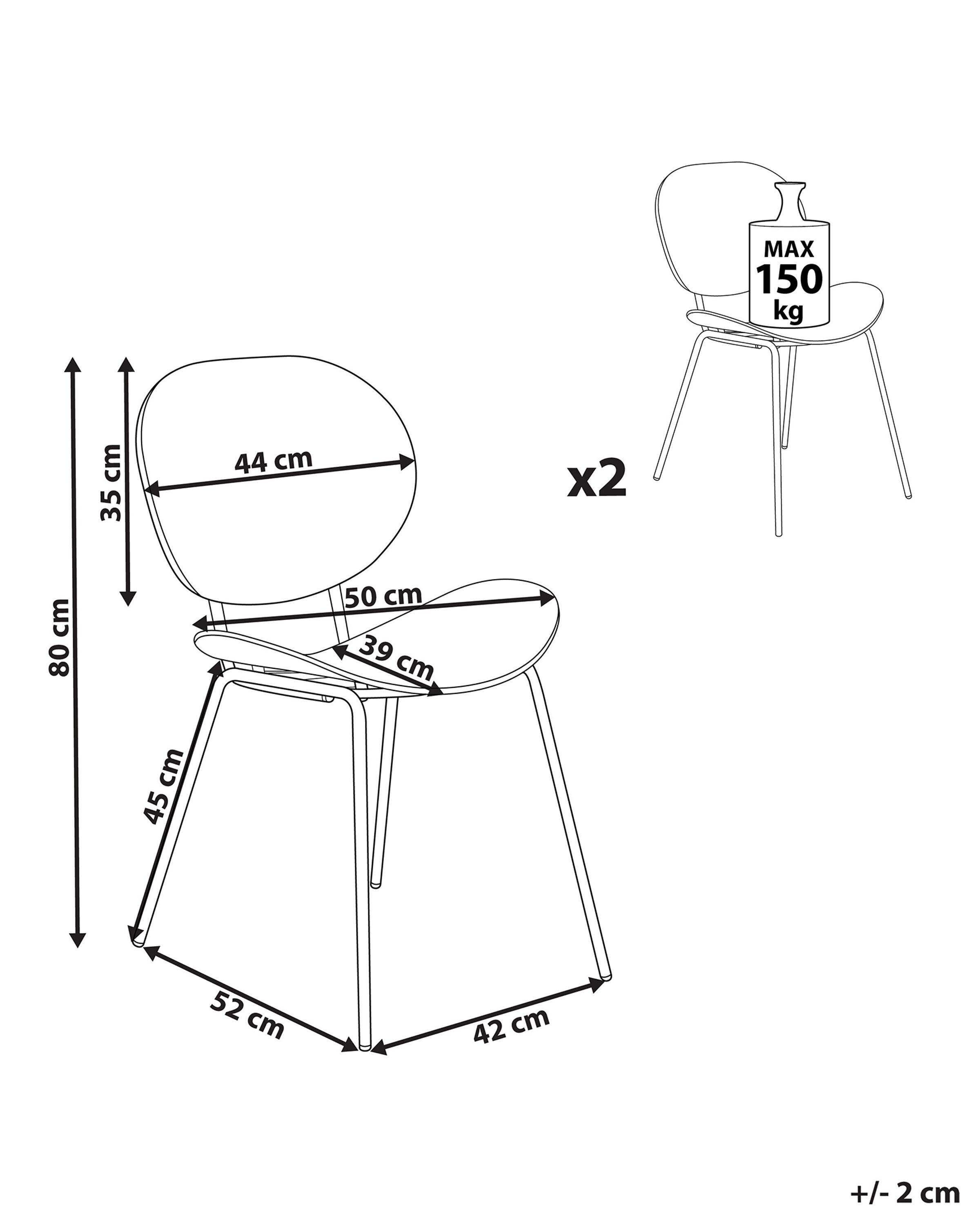 Beliani Set di 2 sedie en Polipropilene Scandinavo SHONTO  