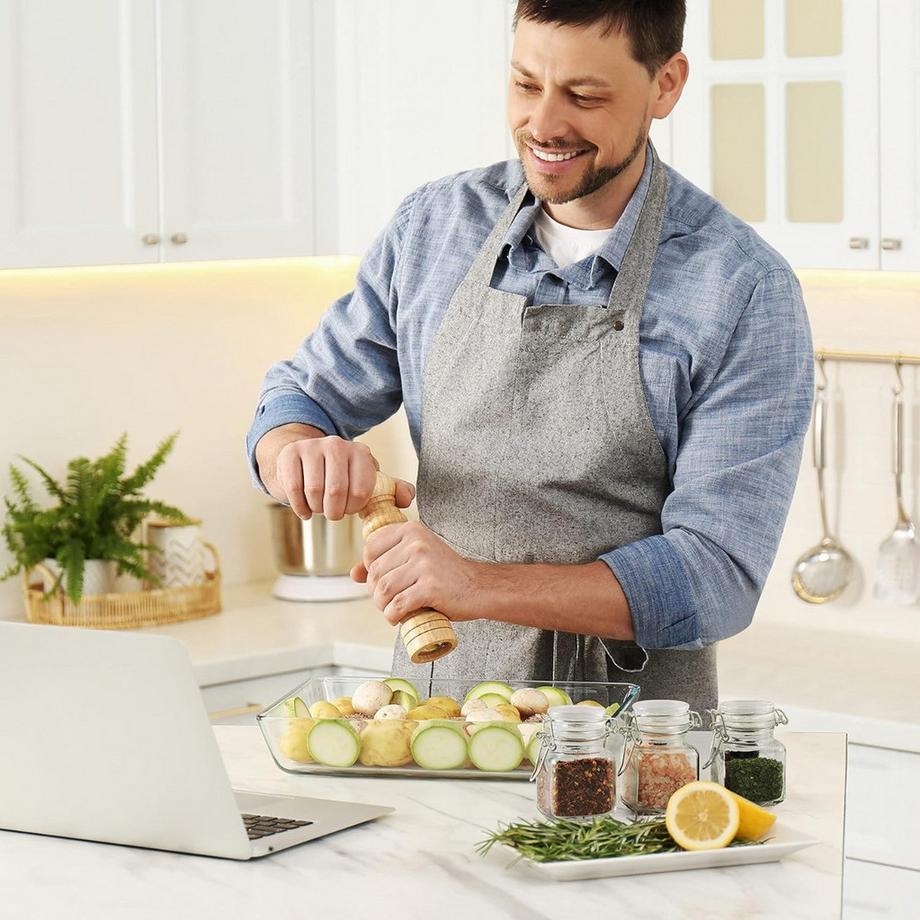 Oak & steel  Bocaux à épices avec couvercle 12 pièces 