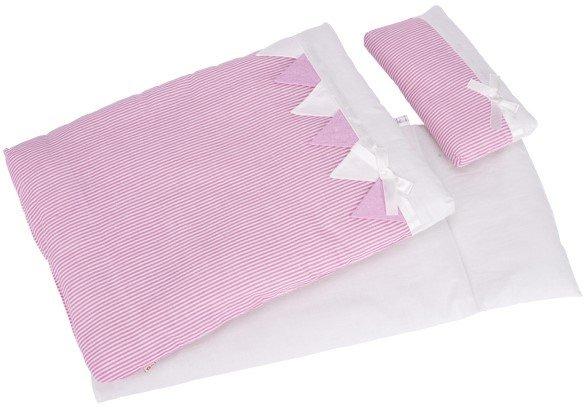 Image of Puppenbettzeug rosa Streifen