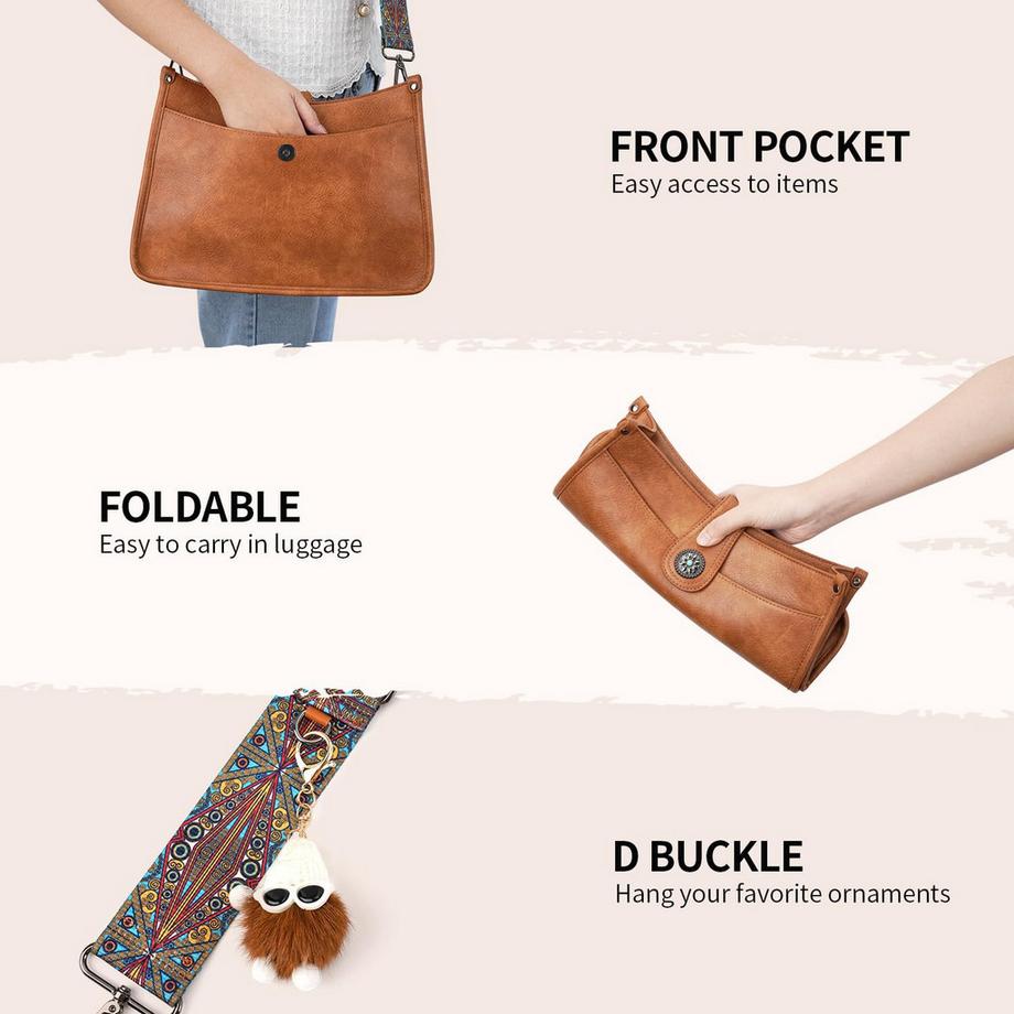 Only-bags.store Medium Hobo Tasche mit breitem Riemen  