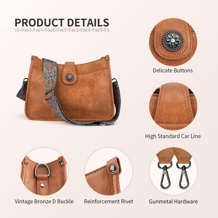 Only-bags.store Medium Hobo Tasche mit breitem Riemen  