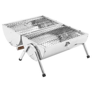 VidaXL Tragbarer grill edelstahl  