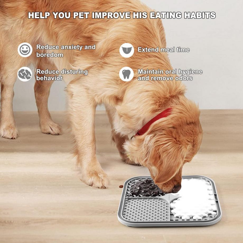 Alopini  Leckmatte Hund mit Silikonspachtel und Bürste, Hundespielzeug, 2er Pack 