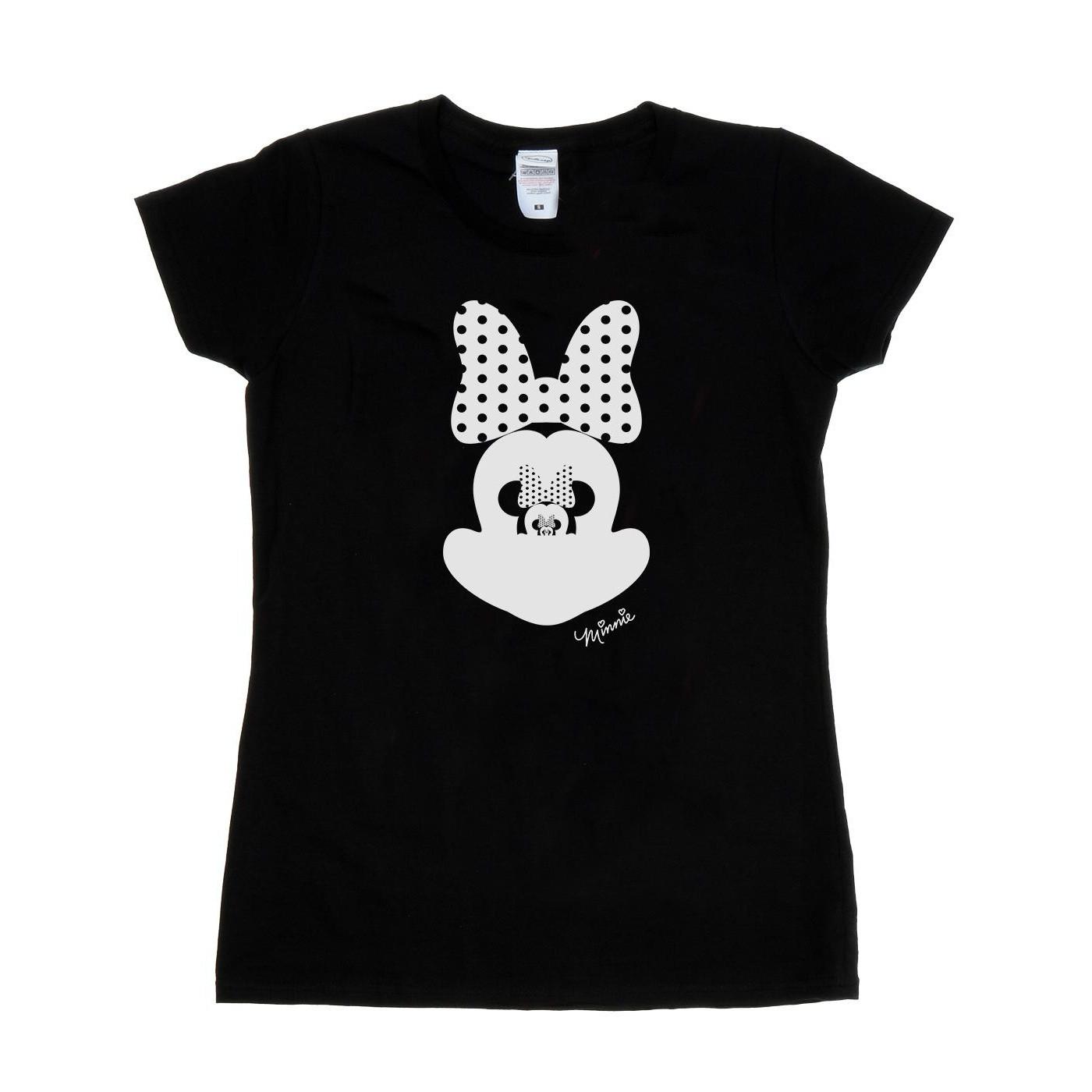 Image of Minnie Mouse Mirror Illusion Tshirt Damen Schwarz XXL