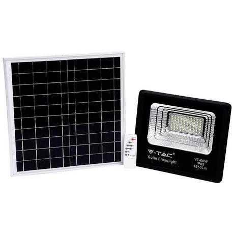 V-TAC  Panneau solaire VT-60W 20W avec projecteur LED 4000K 