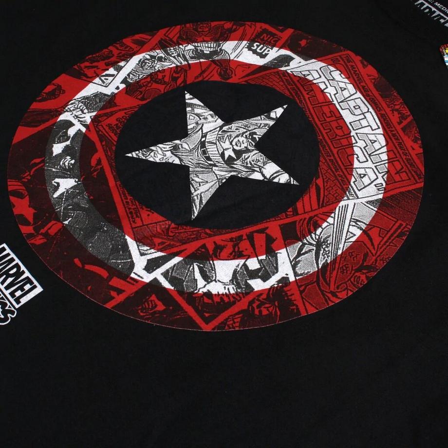 Marvel Comics T-Shirt Manica Lunga Scudo Capitano America  