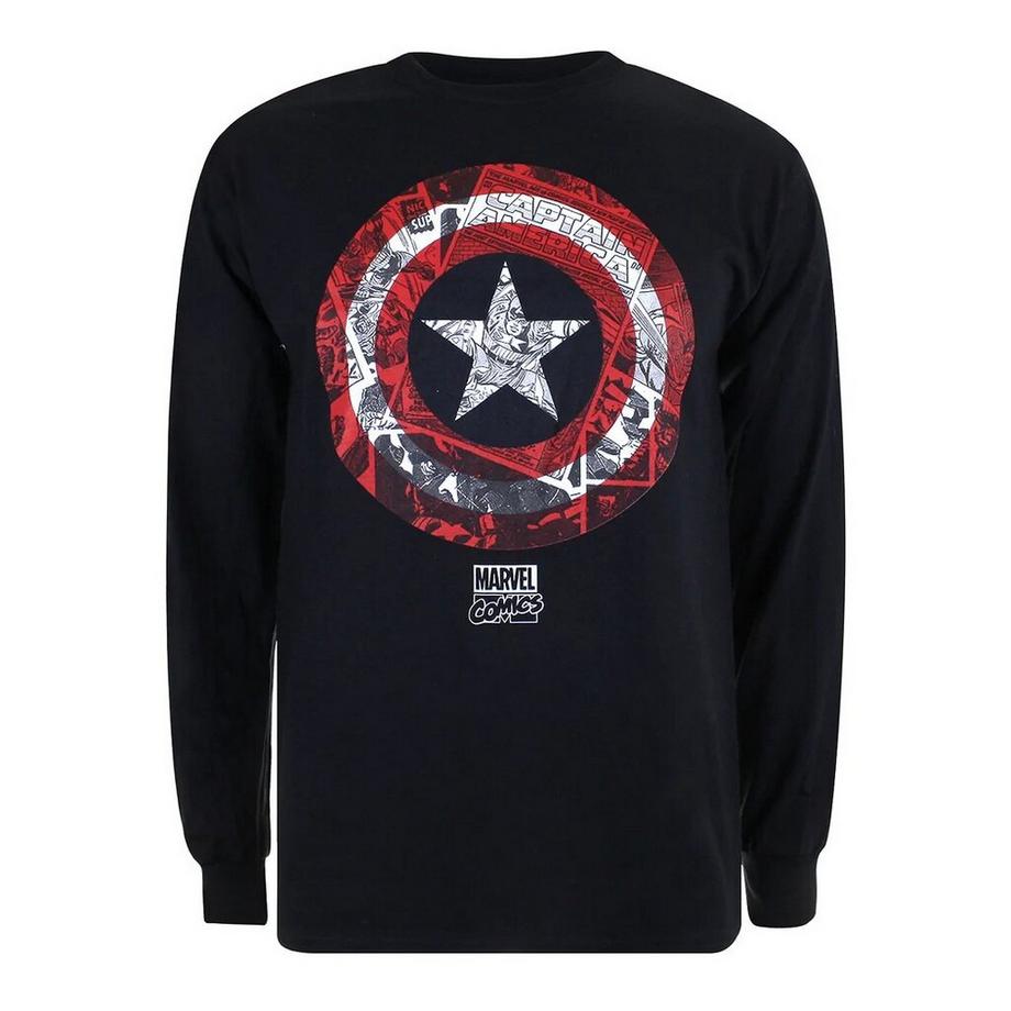 Maglietta Capitano America Scudo Manica Lunga