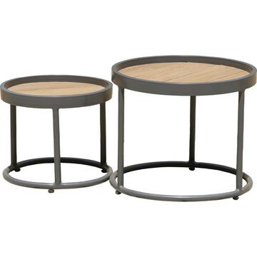 Table d'appoint de jardin Silea naturel (lot de 2)