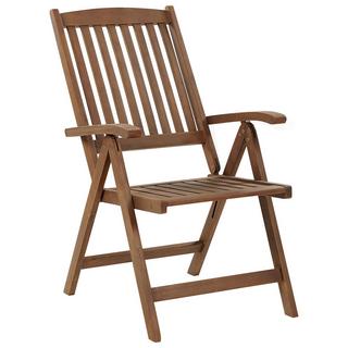 Beliani Lot de 2 chaises de jardin avec coussins en Acacia Rustique AMANTEA  