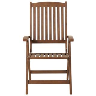 Beliani Lot de 2 chaises de jardin avec coussins en Acacia Rustique AMANTEA  