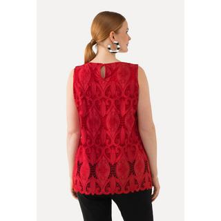 Ulla Popken  Top in pizzo dal taglio svasato e smanicato con scollo a V 