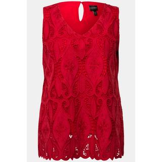 Ulla Popken  Top in pizzo dal taglio svasato e smanicato con scollo a V 