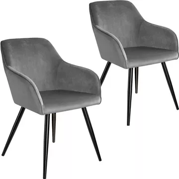 2x Sedia Marilyn effetto velluto nero