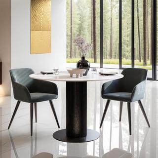 Tectake Stuhl Marilyn Samtoptik-schwarze Stuhlbeine  