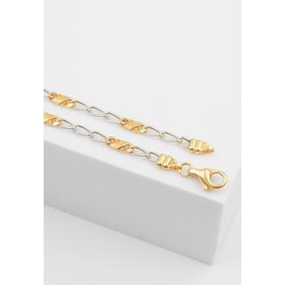 MUAU Schmuck  Bracelet 8er-Kette fein Bicolor Gelbgold-/Weissgold 750, 3.2mm, 19cm 