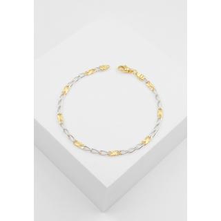 MUAU Schmuck  Bracelet 8er-Kette fein Bicolor Gelbgold-/Weissgold 750, 3.2mm, 19cm 