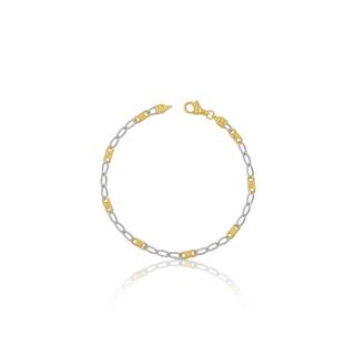 MUAU Schmuck  Bracelet 8er Collier fin bicolore or jaune/or blanc 750, 3,2mm, 19cm 