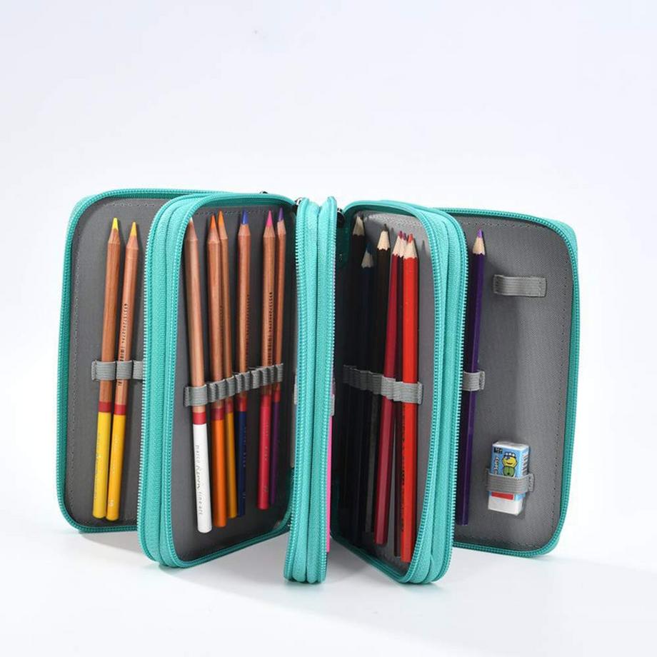 Only-bags.store  PU Leder Federmäppchen Super große Kapazität Bleistift Etui Studenten Schreibwaren Fall Buntstifte Halter Fall Bleistiftetui mit Innentasche 