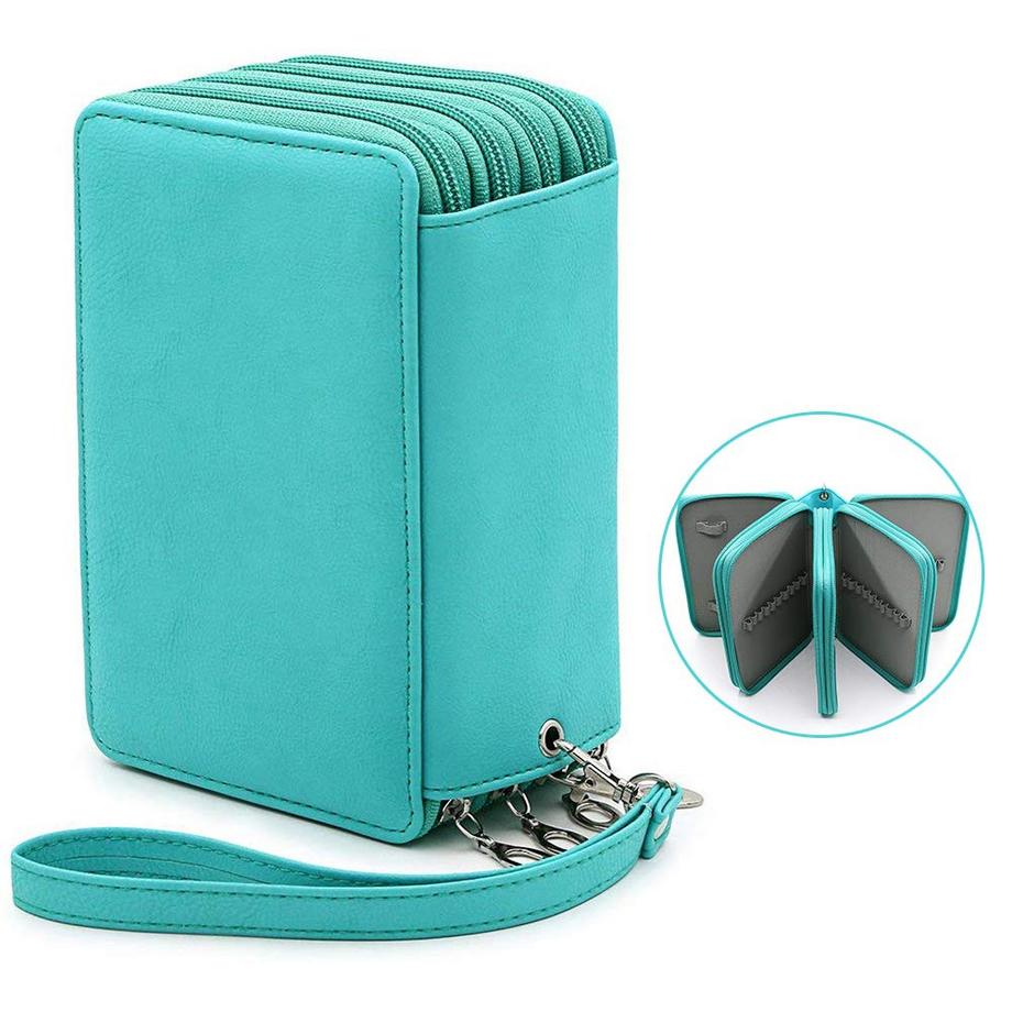 Only-bags.store  PU Leder Federmäppchen Super große Kapazität Bleistift Etui Studenten Schreibwaren Fall Buntstifte Halter Fall Bleistiftetui mit Innentasche 