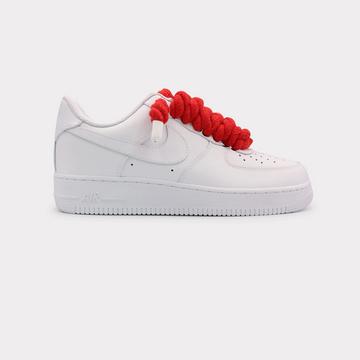 Air Force 1 White - Rope Lace Red