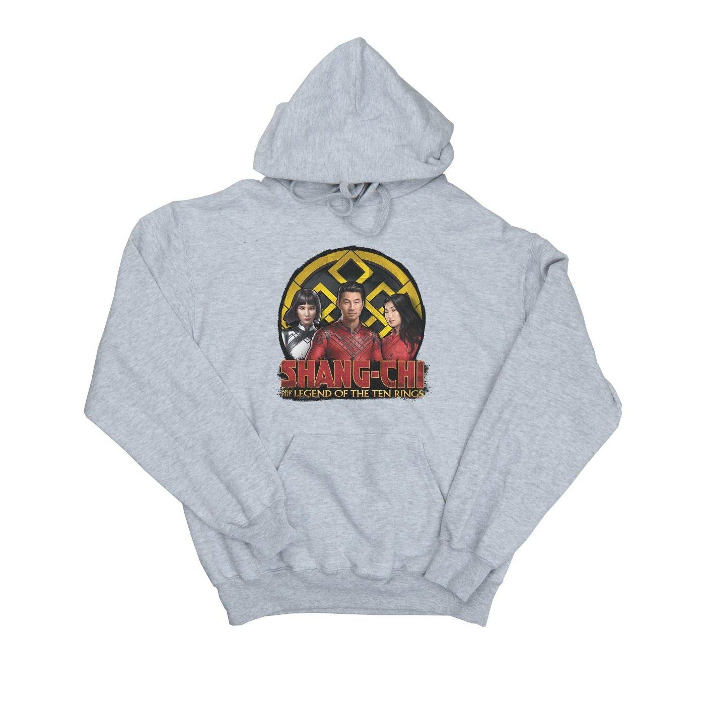 Image of Shangchi And The Legend Of The Ten Rings Group Logo Emblem Kapuzenpullover Mädchen Grau 140/146