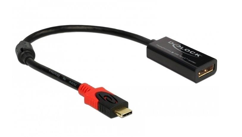 DeLock  DeLOCK 63928 Videokabel-Adapter 0,2 m USB Typ-C DisplayPort 20 pin Schwarz, Rot 