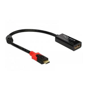 DeLock  DeLOCK 63928 Videokabel-Adapter 0,2 m USB Typ-C DisplayPort 20 pin Schwarz, Rot 